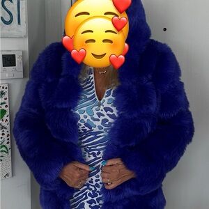 Fabulous Furs Royal Blue Teddy Jacket